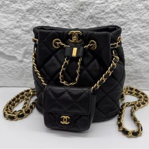 CHANEL Black Quilted Backpack
